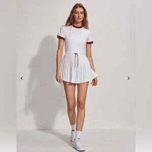 Varley Trent Court Dress 30” White/Burnt Henna sz XS